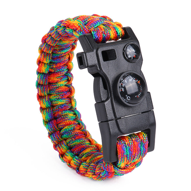 Outdoor Emergency Lifesaving Bracelet Survival Umbrella Rope Bracelet Mountaineering Bracelet Compass Whistle Multifunctional Handmade
