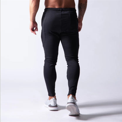 2019 Men's Sports Pants Men's Slim-Fit Elastic Invisible Zipper Casual Pants Stretch Cotton Foot-Retaining Pants Men's