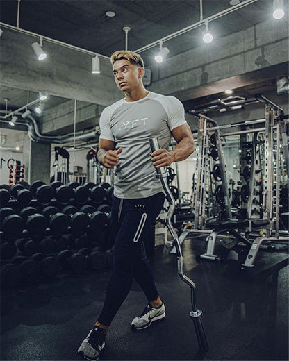 2019 Men's Sports Pants Men's Slim-Fit Elastic Invisible Zipper Casual Pants Stretch Cotton Foot-Retaining Pants Men's