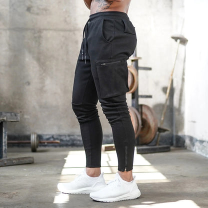 Cross-Border Men's Casual Versatile Sports Overalls Cotton Running Fitness Camouflage Trousers Zipper Decorative Trousers