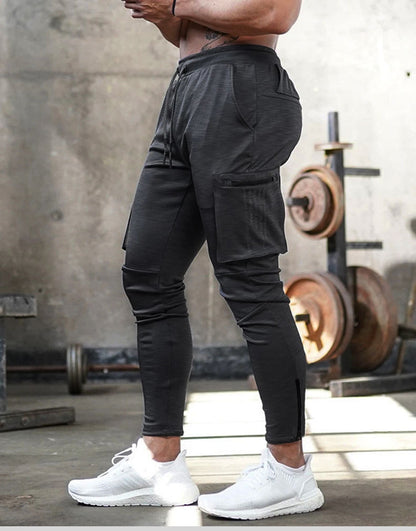 Cross-Border Men's Casual Versatile Sports Overalls Cotton Running Fitness Camouflage Trousers Zipper Decorative Trousers