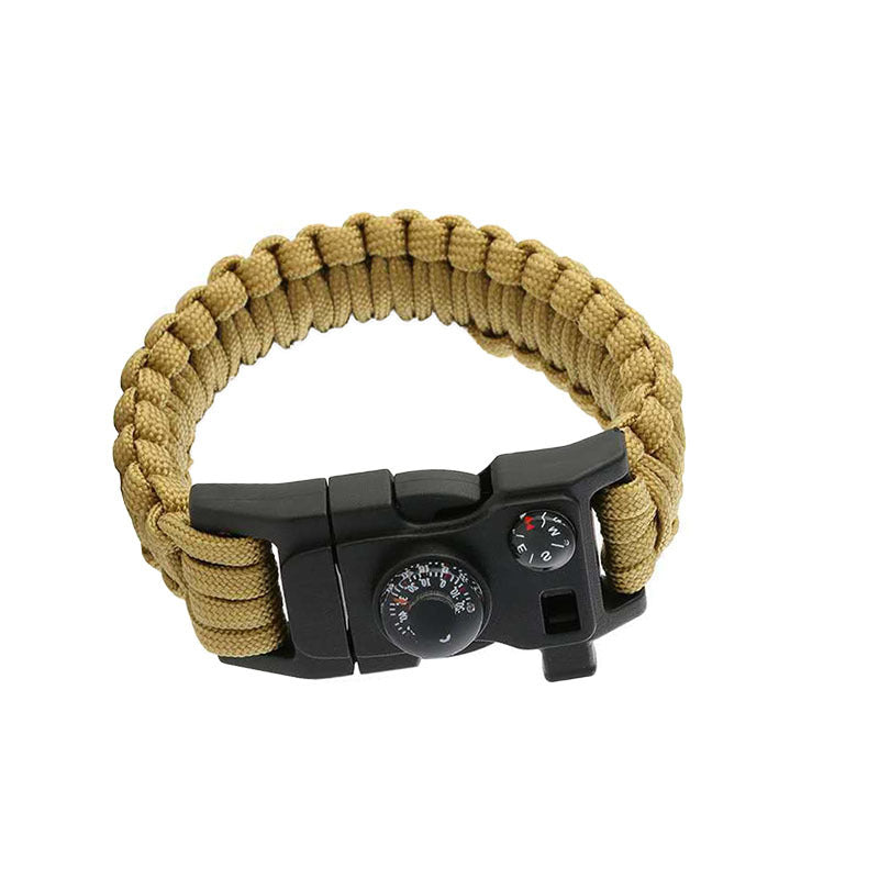 Outdoor Emergency Lifesaving Bracelet Survival Umbrella Rope Bracelet Mountaineering Bracelet Compass Whistle Multifunctional Handmade