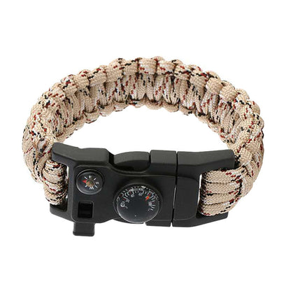 Outdoor Emergency Lifesaving Bracelet Survival Umbrella Rope Bracelet Mountaineering Bracelet Compass Whistle Multifunctional Handmade