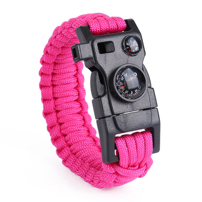 Outdoor Emergency Lifesaving Bracelet Survival Umbrella Rope Bracelet Mountaineering Bracelet Compass Whistle Multifunctional Handmade