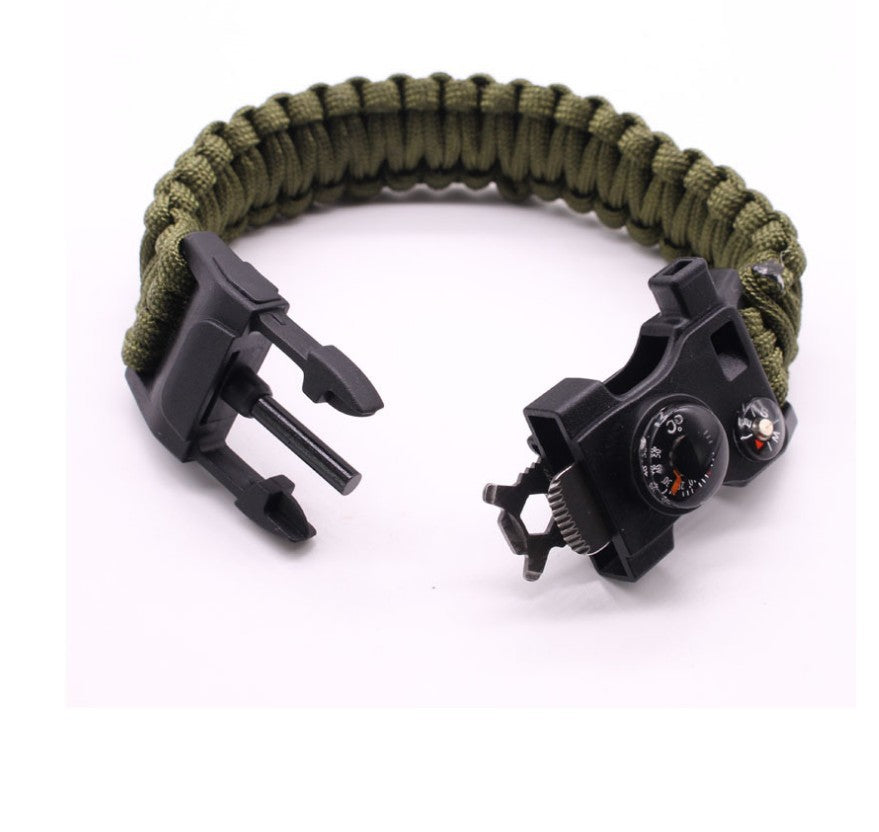 Outdoor Emergency Lifesaving Bracelet Survival Umbrella Rope Bracelet Mountaineering Bracelet Compass Whistle Multifunctional Handmade