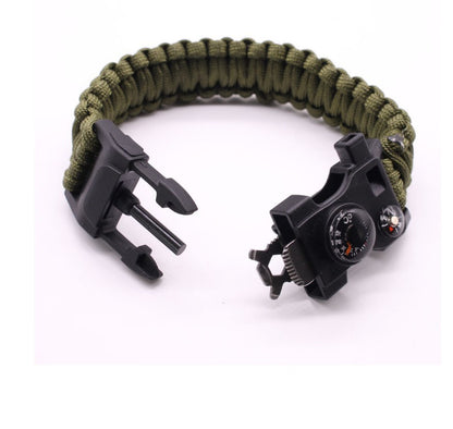 Outdoor Emergency Lifesaving Bracelet Survival Umbrella Rope Bracelet Mountaineering Bracelet Compass Whistle Multifunctional Handmade