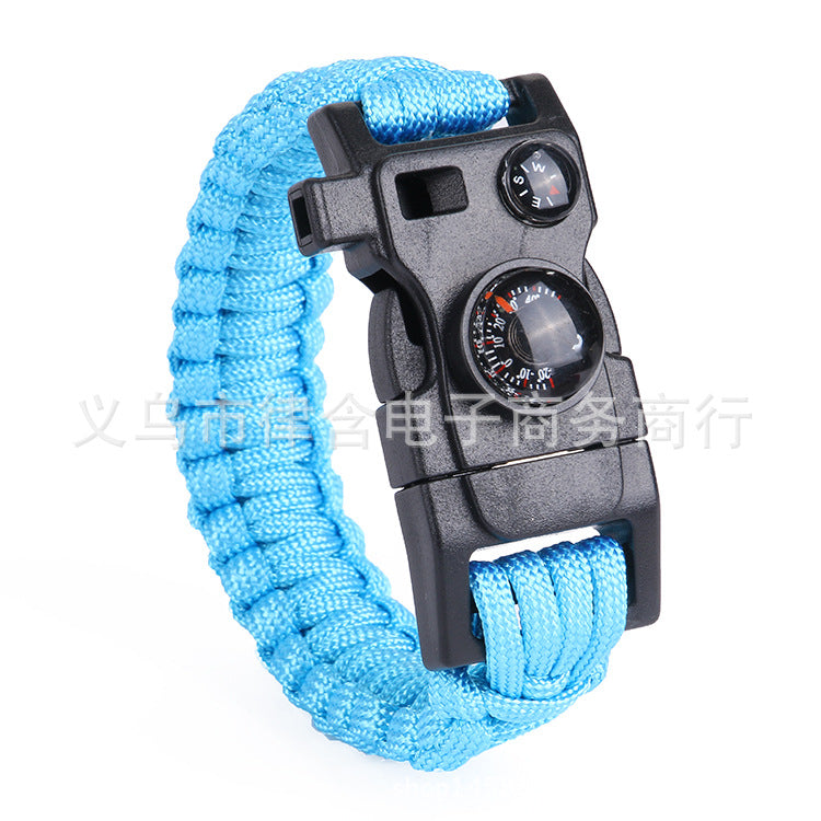 Outdoor Emergency Lifesaving Bracelet Survival Umbrella Rope Bracelet Mountaineering Bracelet Compass Whistle Multifunctional Handmade