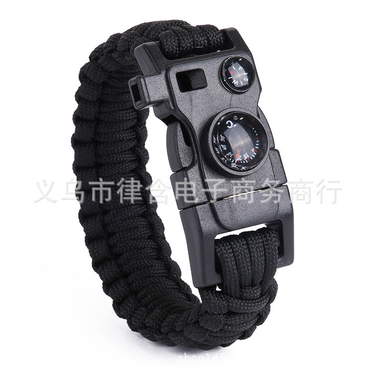Outdoor Emergency Lifesaving Bracelet Survival Umbrella Rope Bracelet Mountaineering Bracelet Compass Whistle Multifunctional Handmade