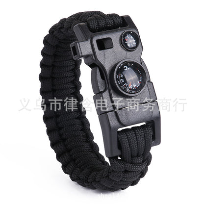 Outdoor Emergency Lifesaving Bracelet Survival Umbrella Rope Bracelet Mountaineering Bracelet Compass Whistle Multifunctional Handmade