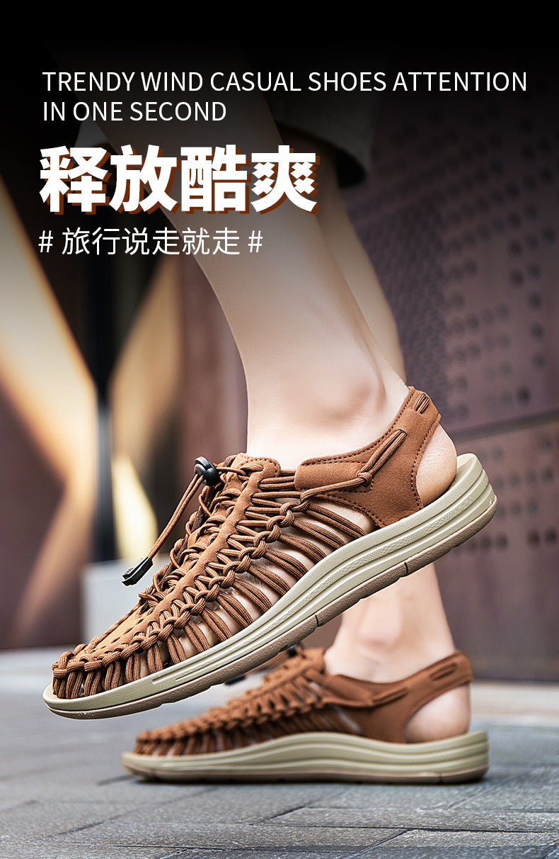 Cross-border Men's Sandals 2024 Summer New Trendy Casual Sandals Men's Fashion Trendy Casual Beach Women's Shoes