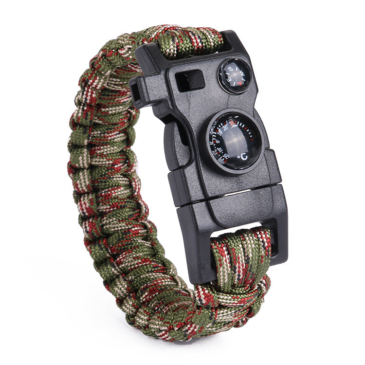 Outdoor Emergency Lifesaving Bracelet Survival Umbrella Rope Bracelet Mountaineering Bracelet Compass Whistle Multifunctional Handmade