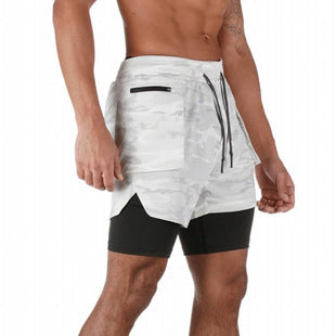 Cross-Border Men's Casual Versatile Sports Overalls Cotton Running Fitness Camouflage Trousers Zipper Decorative Trousers