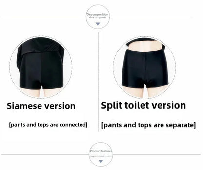 plus size swimsuit women's one-piece skirt short sleeve professional sports swimsuit mother 200kg conservative belly slim hot spring