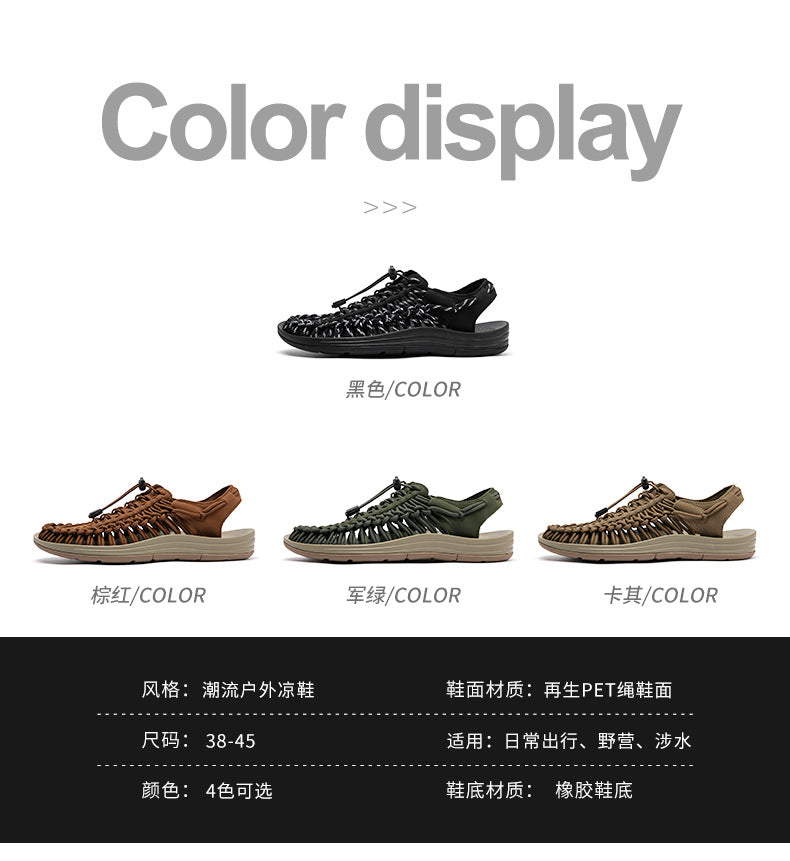 Cross-border Men's Sandals 2024 Summer New Trendy Casual Sandals Men's Fashion Trendy Casual Beach Women's Shoes